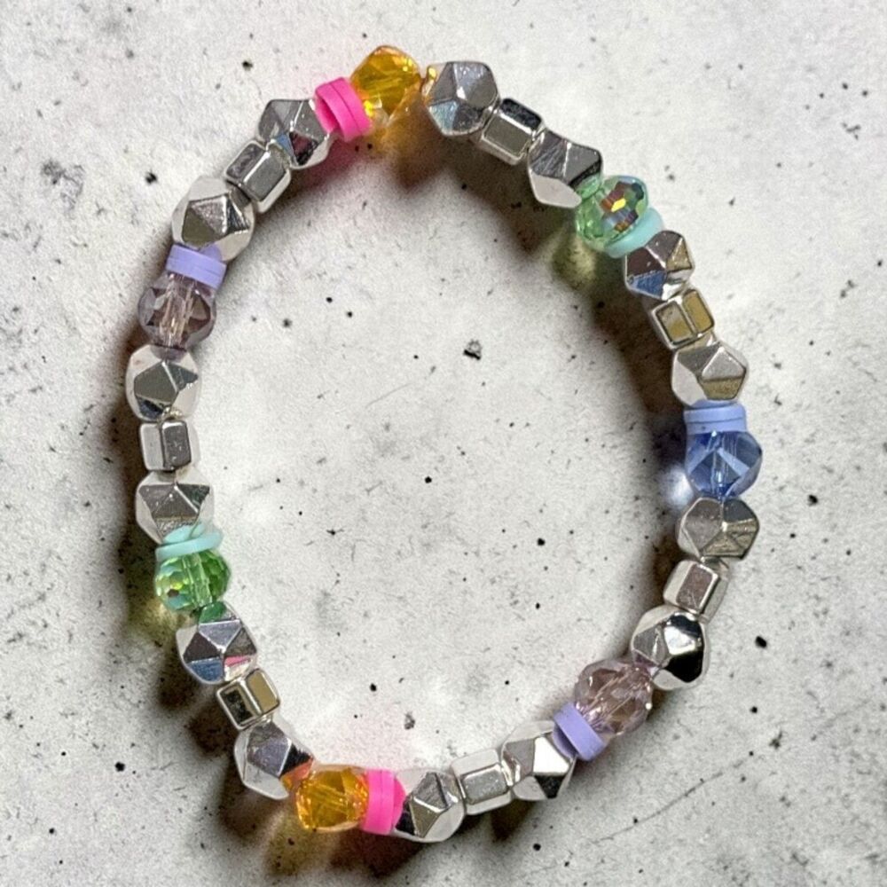 Colorful Beaded Stretch Bracelet Cute Stackable Bracelet Trendy Bead Jewelry - Picture 4 of 4